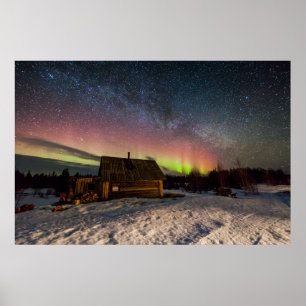 Poster Glace et neige Aurora Polaris Murmansk, Islande