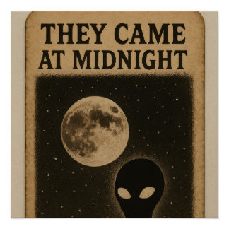 Poster glacé Ils sont venus à minuit - Alien rétro