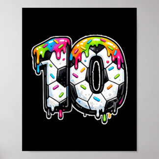 Poster Glace qui coule au football mignon pour garçons en
