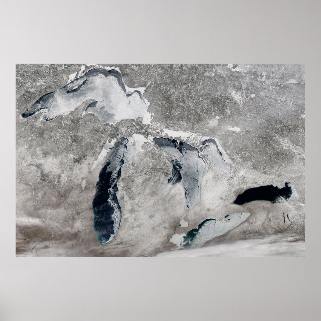 Poster Glace Sur Les Grands Lacs, États-Unis. (Devant)