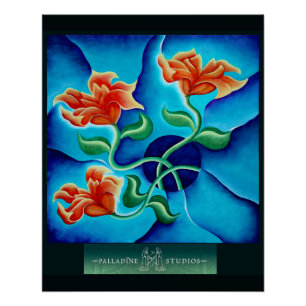 Poster glacé 'Wall Flowers III'