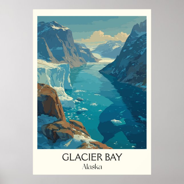 Poster Glacier Bay Alaska National Park Glacier (Devant)