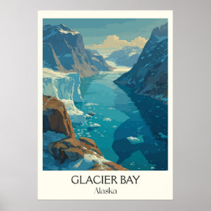 Poster Glacier Bay Parc national d'Alaska Glacier
