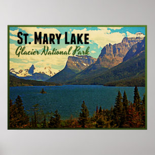 Poster Glacier NP de lac st. Mary