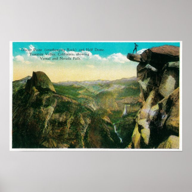 Poster Glacier Point, Half Dome et Yosemite Valley (Devant)
