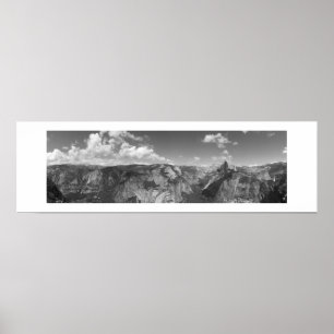 Poster Glacier Point Horizon Panoramique Noir et Blanc