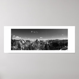 Poster Glacier Point Yosemite noir et blanc Panoramique