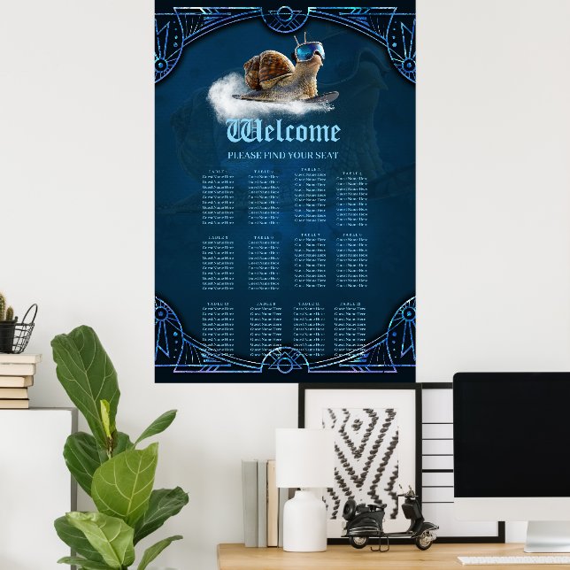 Poster Glacière que le reste, l'escargot de snowboard. (Bureau à domicile)