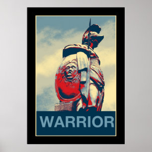 Poster Gladiateur romain de guerrier spartiate antique de