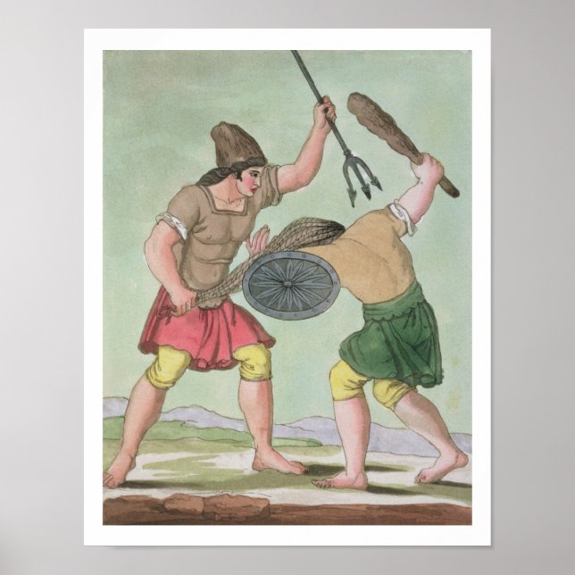 Poster Gladiateurs romains, de 'L'Antica Roma', 1825 (col (Devant)