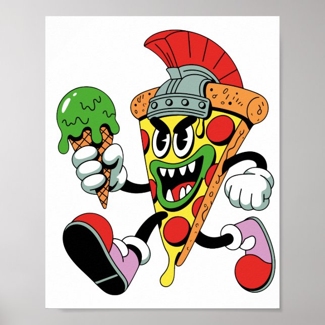 Poster Gladiator Pizza Slice Italien Brainrot (Devant)