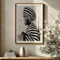 Glamour graphique : Portrait avant-gardiste rayé