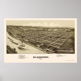 Poster Glassport, PA Carte panoramique - 1902