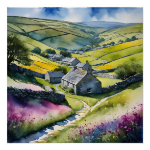Poster "Glen Garlands" Paysage Yorkshire Dales Scène