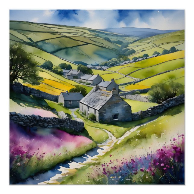 Poster "Glen Garlands" Paysage Yorkshire Dales Scène (Devant)