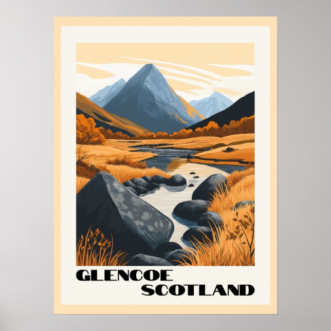 Poster Glencoe, Écosse - Superbes Highlands écossais (Devant)
