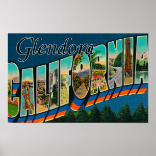 Poster Glendora, Californie - Scènes de grandes lettres
