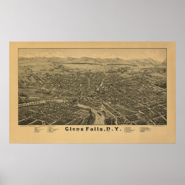Poster Glens Falls NY 1884 (Devant)