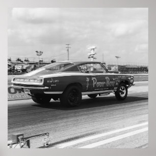 Poster Glisser Mopar vintage - Cuda - Pauvre garçon