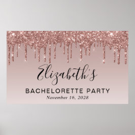 Poster Glitter Rose Gold Enterrement de Vie de Jeune Fill
