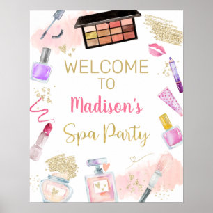 Poster Glitz & Glam Pink Gold Spa Anniversaire Bienvenue