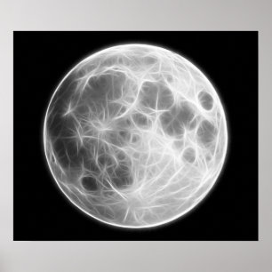 Poster Globe lunaire de planète de Pleine lune