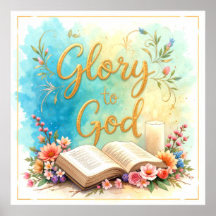 Poster Gloire à Dieu - Œuvre d'art inspirante #2