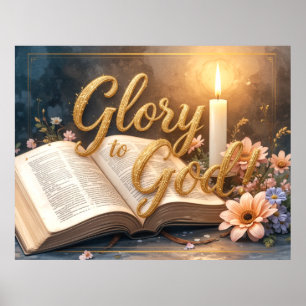 Poster Gloire à Dieu - Œuvre d'art inspirante #3