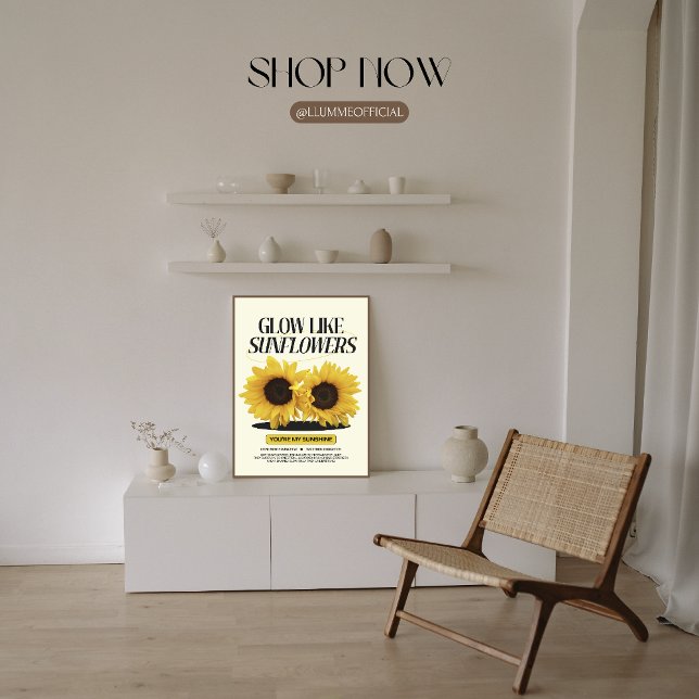 Poster Glow Like Sunflowers – Feminine Empowerment (Créateur téléchargé)
