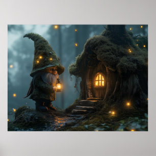 Poster Gnome enchantée au clair de lune : Imaginaire