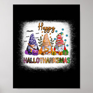 Poster Gnome Halloween Thanksgiving Christmas Happy Hallo