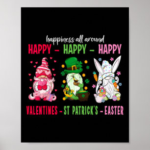 Poster Gnome Joyuse Saint-Valentin Saint-Patrick Pâques J