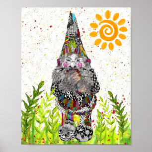 Poster Gnome mignon et coloré - "8x10"