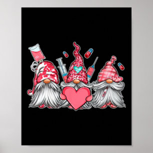 Poster Gnome Nurse Scrub Valentine Rn Icu Er Valentines D