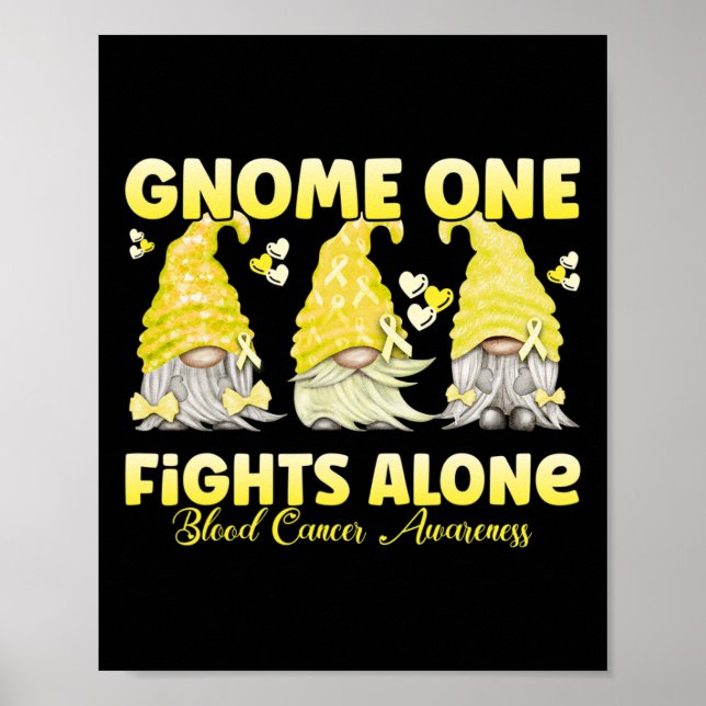 Poster Gnome One combat seul Cancer du Sang Jaune (Devant)