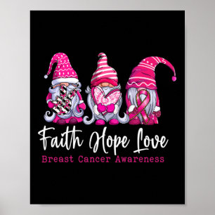 Poster Gnomes Guerrier rose Foi Espoir Amour Cancer du se