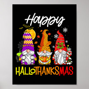 Poster Gnomes Hallothanksmas Halloween Action de grâce Ch