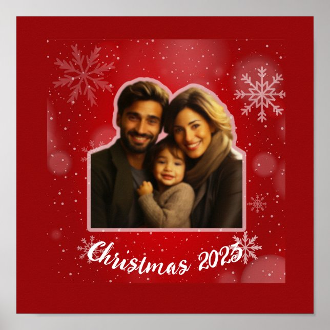 Poster Gnomes Noël Personnaliser le fond de photo (Devant)