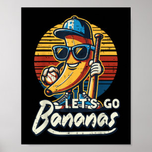 Poster Go Banana Retro Fruit Hommes Garçons T-shirt Enfan