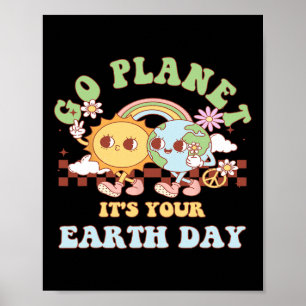 Poster Go Planet Son Jour des terres Enseignant Enfants M