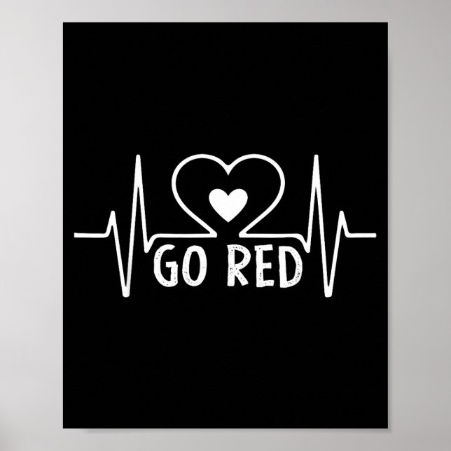 Poster Go Red For Women American Heart Disease Month Awar (Devant)
