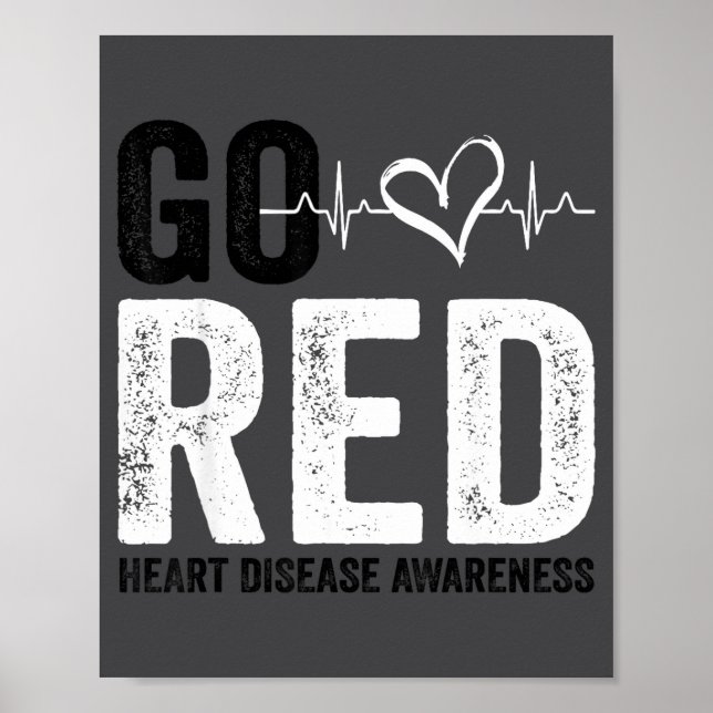 Poster Go Red For Women American Heart Disease Month Awar (Devant)