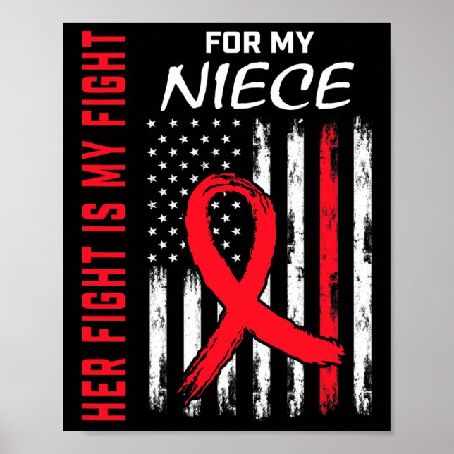Poster Go Red Her Fight Niece Heart Disease Awareness Us  (Devant)