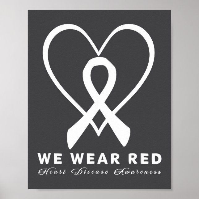 Poster Go Red In February Heart Disease Awareness Health  (Devant)