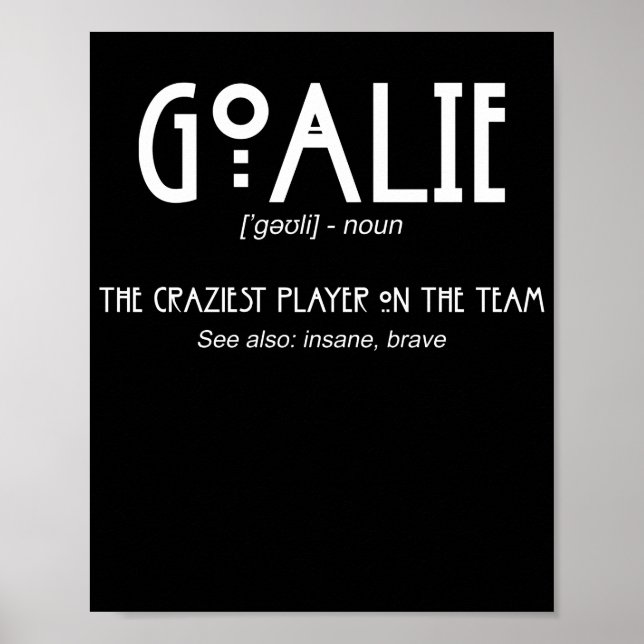 Poster Goalie Gear Goalkeeper Définition Football Hockey (Devant)