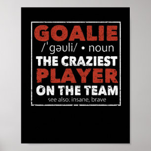 Poster Goalkeeper joueur de hockey de football amusant ga