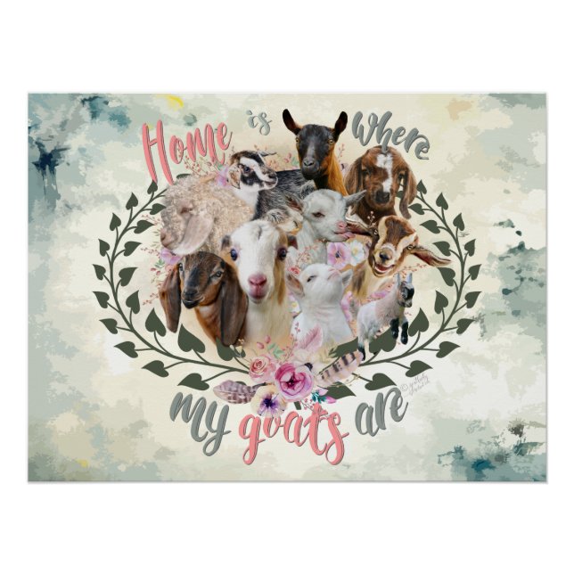 Poster GOAT ART | Accueil où mes chèvres sont GetYerGoat (Devant)