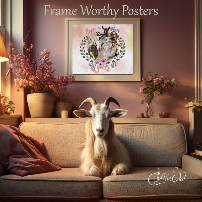 Poster GOAT ART | Accueil où mes chèvres sont GetYerGoat (goat approved )
