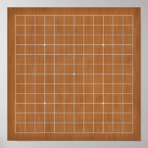 Poster Goban 13x13 avec lignes blanches personnalisable