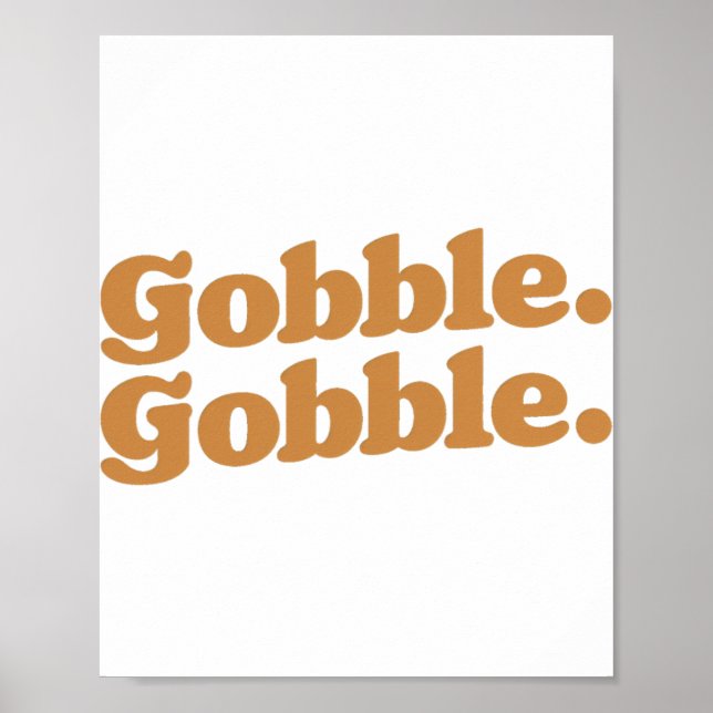 Poster Gobble Gobble Thankgiving Turquie Run Turkey Day (Devant)